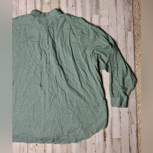 Polo Ralph Lauren Shirt Men's 4XB Green Solid Cotton Dress Casual - Picture 11 of 12